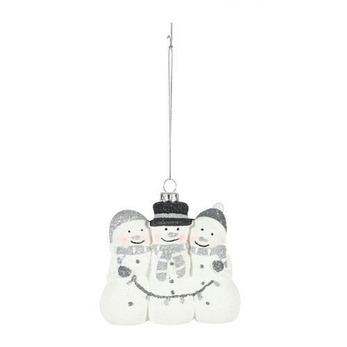 White and Silver Snowman with String Lights (9.5cm) White and Silver Snowman with String Lights (9.5cm)