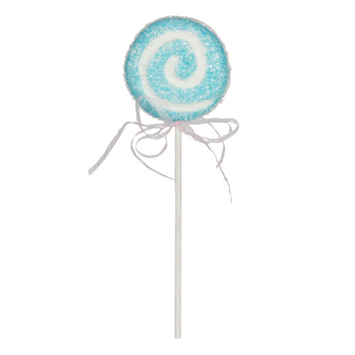 Turquoise Lollipop with Swirl and Ribbon (31cm) Turquoise Lollipop with Swirl and Ribbon (31cm)