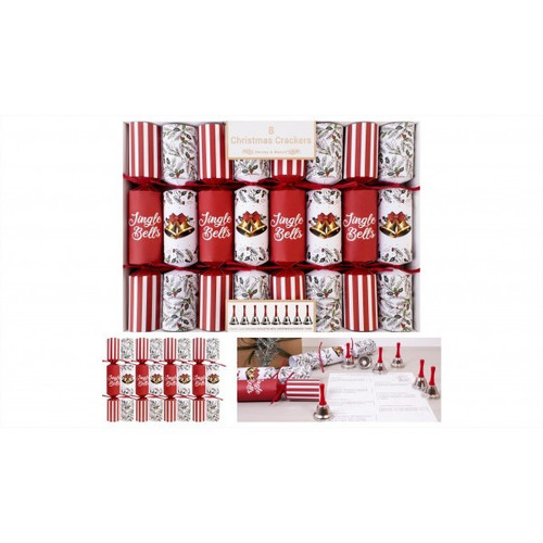 Pack of 8 Jingle Bell Crackers (12 Inch) Pack of 8 Jingle Bell Crackers (12 Inch)