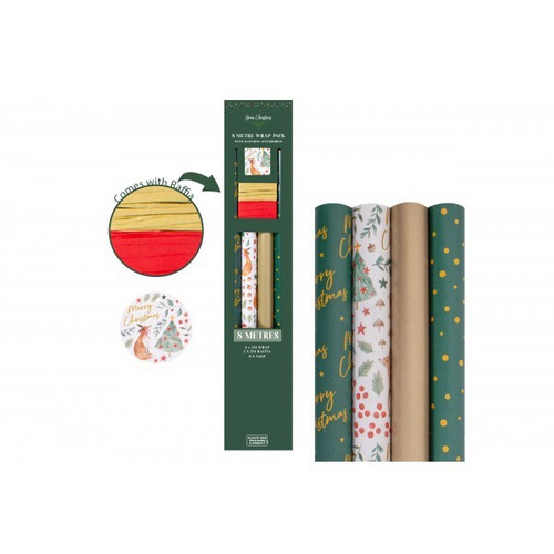8m Green Christmas Gift Wrap 8m Green Christmas Gift Wrap