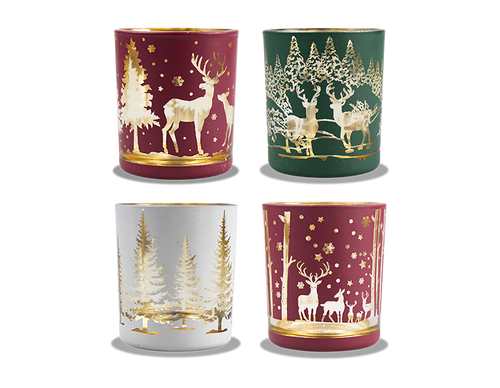 Christmas Scene Tea Light Holder (Assorted) Christmas Scene Tea Light Holder (Assorted)
