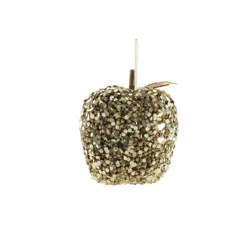 Gold Glittered Hanging Apple (80mm) Gold Glittered Hanging Apple (80mm)