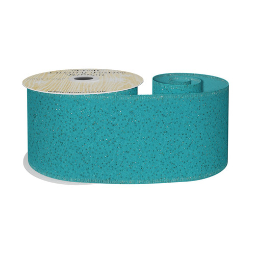 Turquoise Ribbon with Blue Sparkles (63mm x 10yd) Turquoise Ribbon with Blue Sparkles (63mm x 10yd)