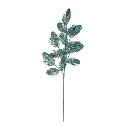 Peacock Glitter Feather Spray (H70cm) Peacock Glitter Feather Spray (H70cm)