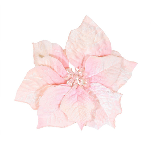 Pink Velvet Poinsettia with Clip (Dia25cm) Pink Velvet Poinsettia with Clip (Dia25cm)