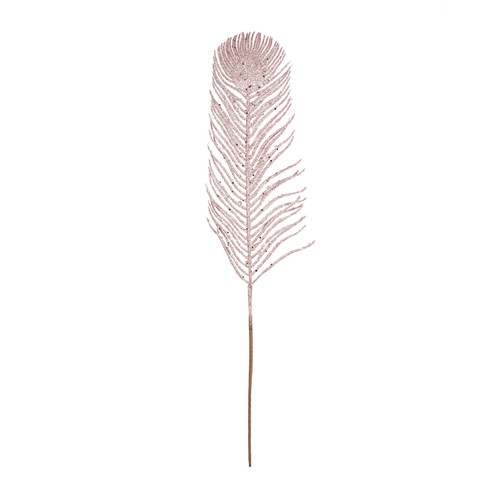 Pink Glitter Feather Stem (H67cm) Pink Glitter Feather Stem (H67cm)