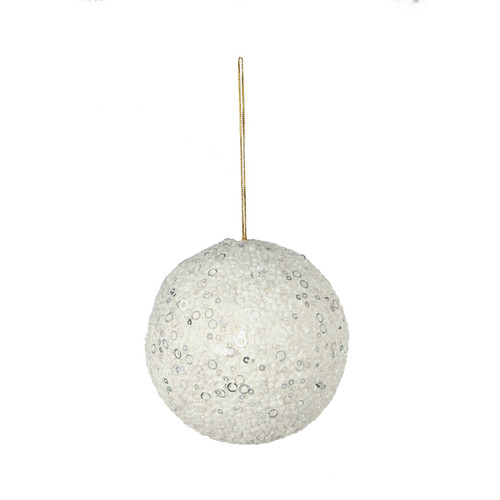 Winter Wonderland White Glitter Bauble (Dia12cm) Winter Wonderland White Glitter Bauble (Dia12cm)