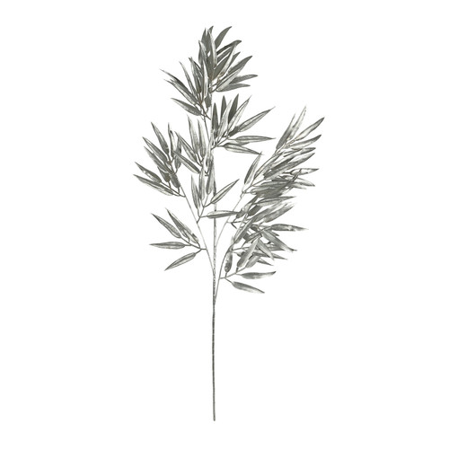 Silver Metallic Bamboo Leaf Stem (100cm) Silver Metallic Bamboo Leaf Stem (100cm)