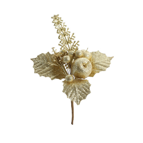 Gold Apple, Berry and Leaf Pick (19cm) Gold Apple, Berry and Leaf Pick (19cm)