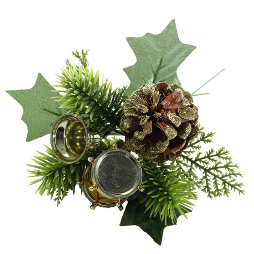 Gold Glitter Drum and Pinecone Pick (20cm) Gold Glitter Drum and Pinecone Pick (20cm)