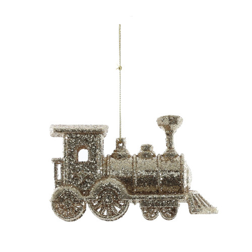 Sparkly Train Hanging Decoration -Champagne (8cm) Sparkly Train Hanging Decoration -Champagne (8cm)
