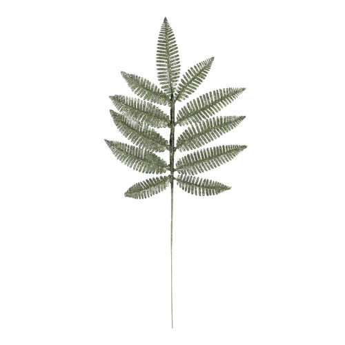 Green Glitter Fern Leaf Stem Green Glitter Fern Leaf Stem