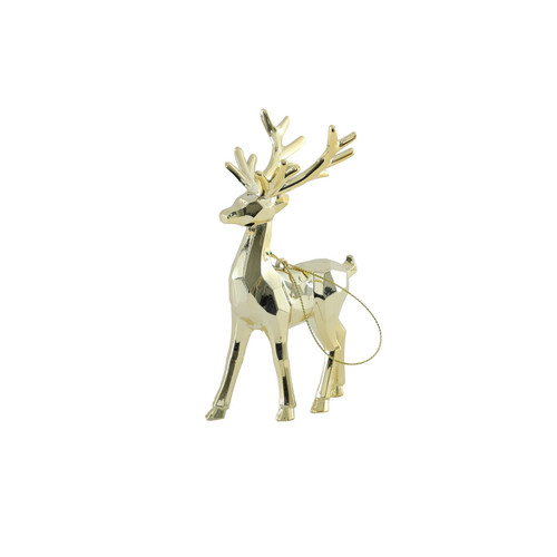 Reindeer Hanging Decoration - Shiny Gold (10cm) Reindeer Hanging Decoration - Shiny Gold (10cm)