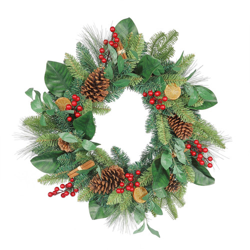 Luxury Wreath with Orange, Cinnamon & Cones (60cm) Luxury Wreath with Orange, Cinnamon & Cones (60cm)