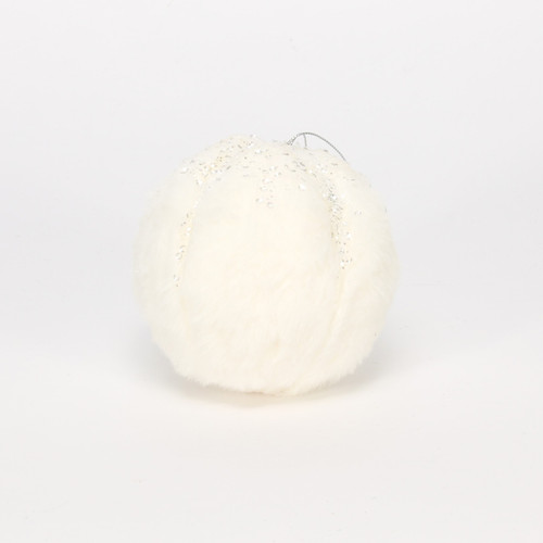 White Fur With Glitter Ball (100mm) White Fur With Glitter Ball (100mm)