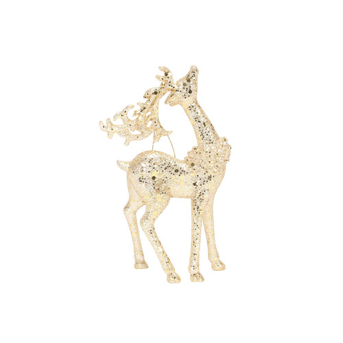 Champagne Glitter Assorted Hanging Reindeer Decoration