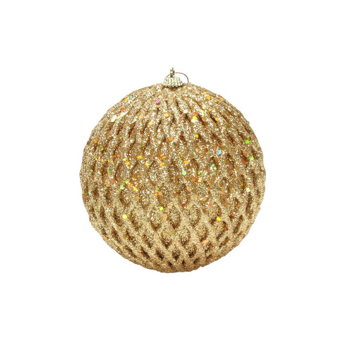 Gold Glitter and Sequin Bauble (Dia12cm) Gold Glitter and Sequin Bauble (Dia12cm)
