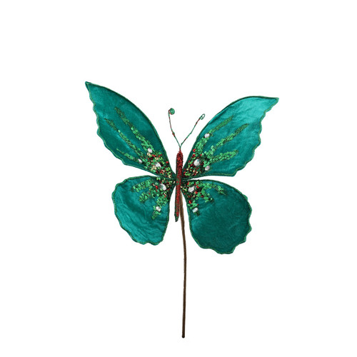 Green / Gold Velvet Butterfly Pick Green / Gold Velvet Butterfly Pick