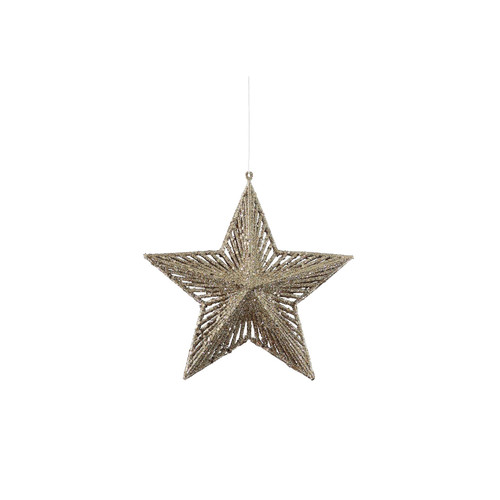 Gold Glitter Star Hanging Decoration (20cm) Gold Glitter Star Hanging Decoration (20cm)