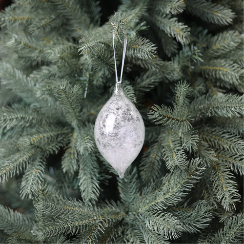 White Glass Frozen Finial (17cm) White Glass Frozen Finial (17cm)