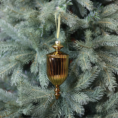 Antique Gold Glass Lantern Finial (21cm) Antique Gold Glass Lantern Finial (21cm)
