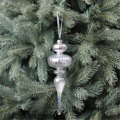 Silver Glass Elegance Finial (24cm) Silver Glass Elegance Finial (24cm)
