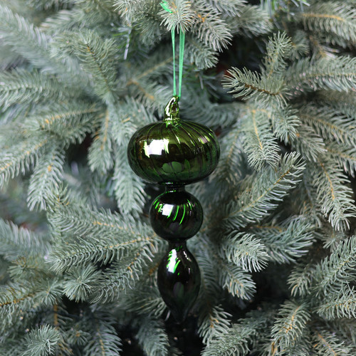 Green Glass Trio Finial (22cm) Green Glass Trio Finial (22cm)