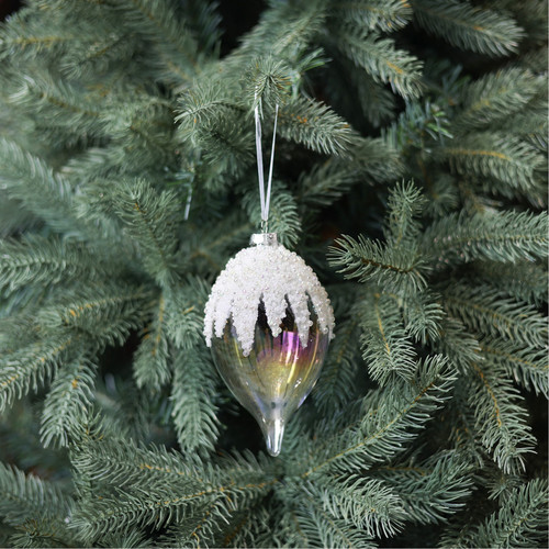 White Glass Snowcap Finial (16cm) White Glass Snowcap Finial (16cm)