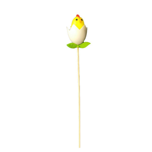 Chick & Egg on Wooden Stick (Pack of 6) Chick & Egg on Wooden Stick (Pack of 6)