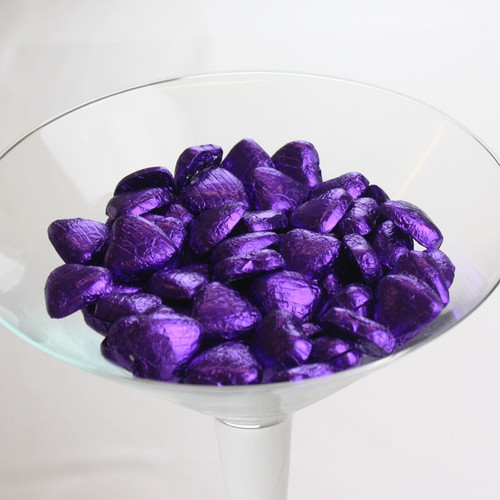 Purple Foil Chocolate Hearts (1kg) Purple Foil Chocolate Hearts (1kg)