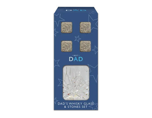 Fathers Day Whiskey Glass & Stones Set Fathers Day Whiskey Glass & Stones Set