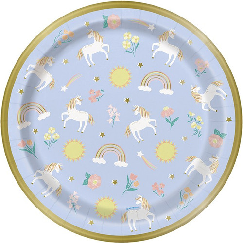 Dainty Unicorn Paper Plates (Pack of 8) (Assorted Designs)