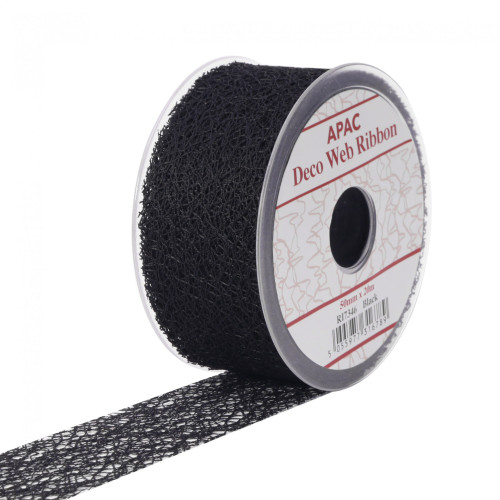 Black Deco Web Ribbon (50mm x 20m) Black Deco Web Ribbon (50mm x 20m)