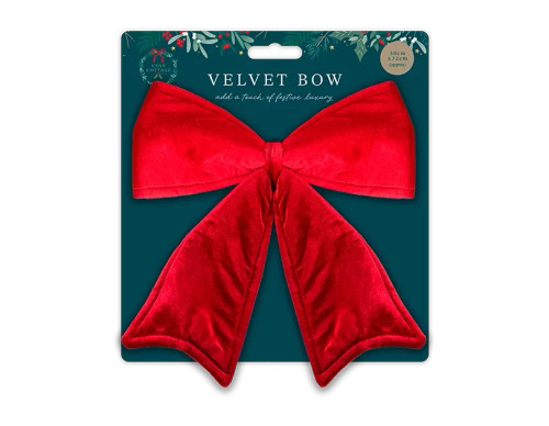 Red Velvet Bow Decoration (32cm)