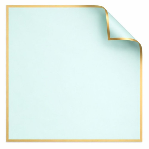 Korean Style Pre Cut Cello Wrap Sheets - Mint Green with Gold Border (100 Sheets)