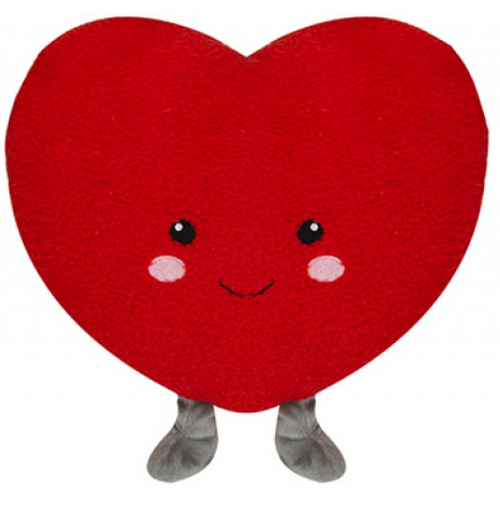 Red Heart Shaped Plush Cushion With Feet (35cm)