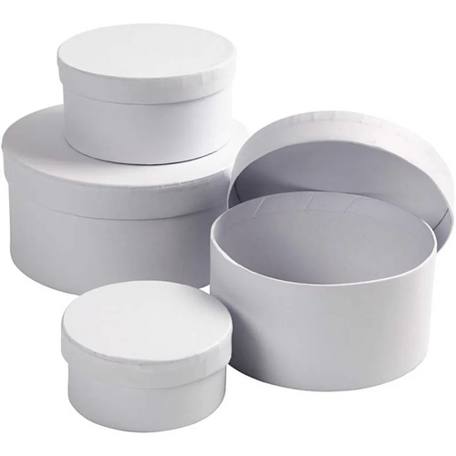 White Round Boxes (Pack of 4) 