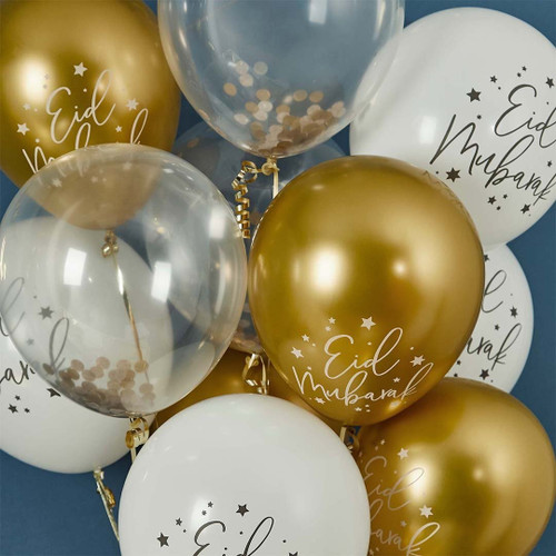 Eid Mubarak Latex Balloon Bundle (12 inch)