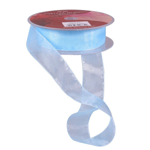 Baby Blue Woven Edge Organza (25mm X 20m)