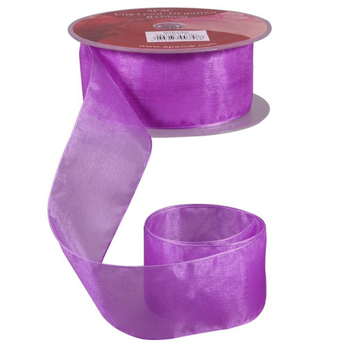 Purple Woven Edge Organza (38mm X 20m)