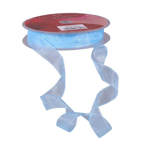 Baby Blue Woven Edge Organza (15mm X 25m)