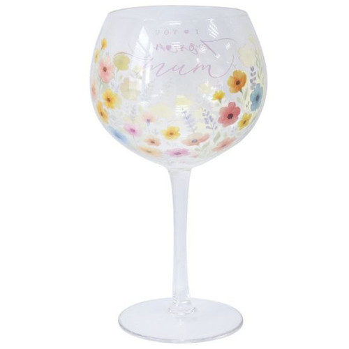I Love You Mum Flower Gin Glass