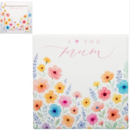 I Love You Mum Flower Coaster