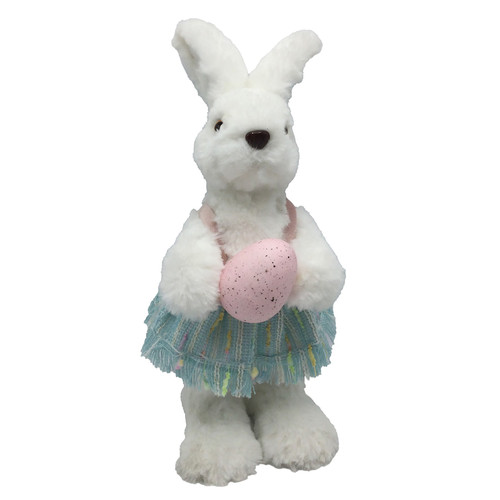 Standing White Rabbit with Pink Egg