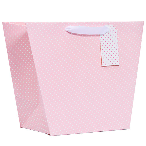 Pink Polka Vase Shaped Gift Bag (Large)
