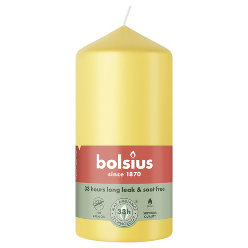 Sunny Yellow Pillar Candle (120mm)