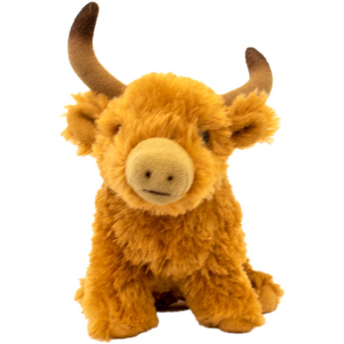 Suki - Small Sitting Realistic Animal - Brown Highland Cow