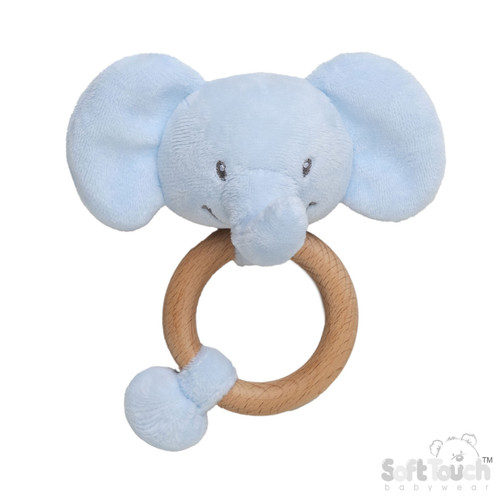 Blue Eco Recycled Elephant Rattle Toy 