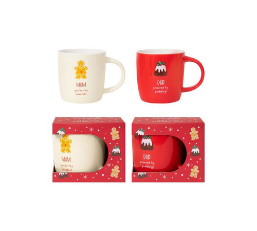 Christmas Gingerbread & Pud Mugs (Assorted Designs)