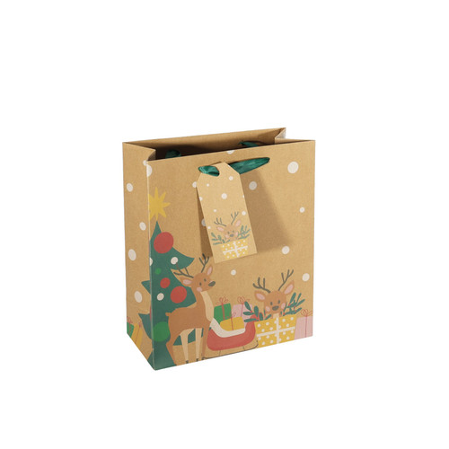 Reindeer Kraft Gift Bag (Medium)